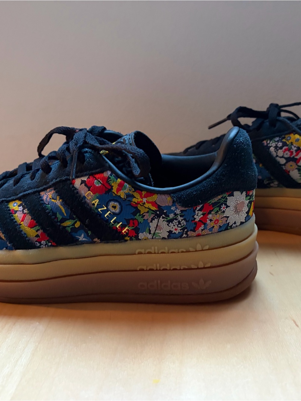 adidas x Liberty London Gazelle Bold Floral Platform Sneakers 5.5 (fits size 6) - Picture 4 of 6